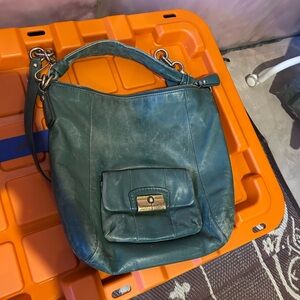 Vintage Green Leather Coach Bag